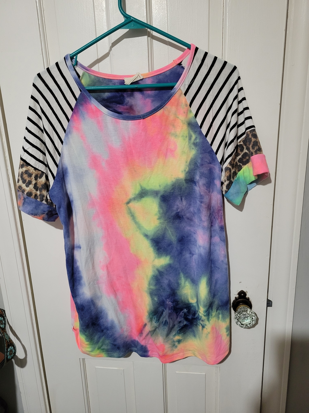 Tie-Dye Raglan Sleeve Women's Top - Multi